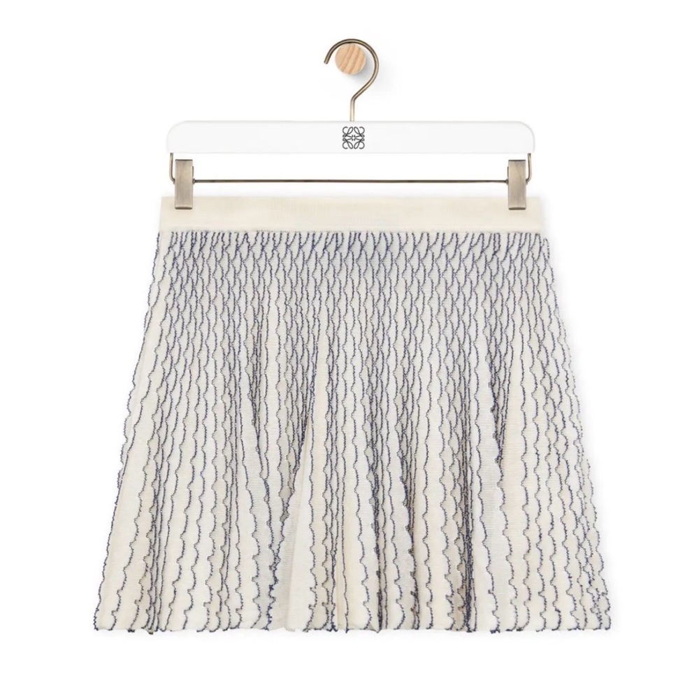 Loewe Cream and Gray Mini Skirt